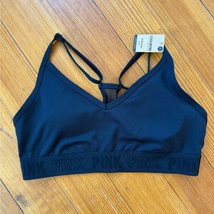 PINK Victoria's Secret Black Racerback Sports Bra